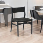 Black Round Dining Set with Four Chairs, Modern Style