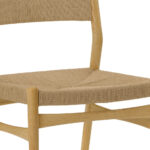 47” Round Oak Dining Set with Four Chairs, Modern Style