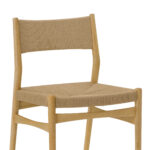 47” Round Oak Dining Set with Four Chairs, Modern Style