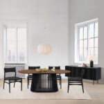 79" Modern Oval Brown and Black Dining Set, 6 Pieces