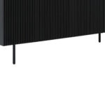 47" Modern Black Round Dining Set with Sideboard, Set of 6