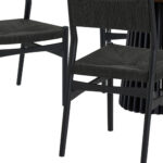 Oval Brown and Black Dining Set with Six Chairs