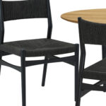 Seven Piece Modern Oak Oval Dining Set with Six Chairs
