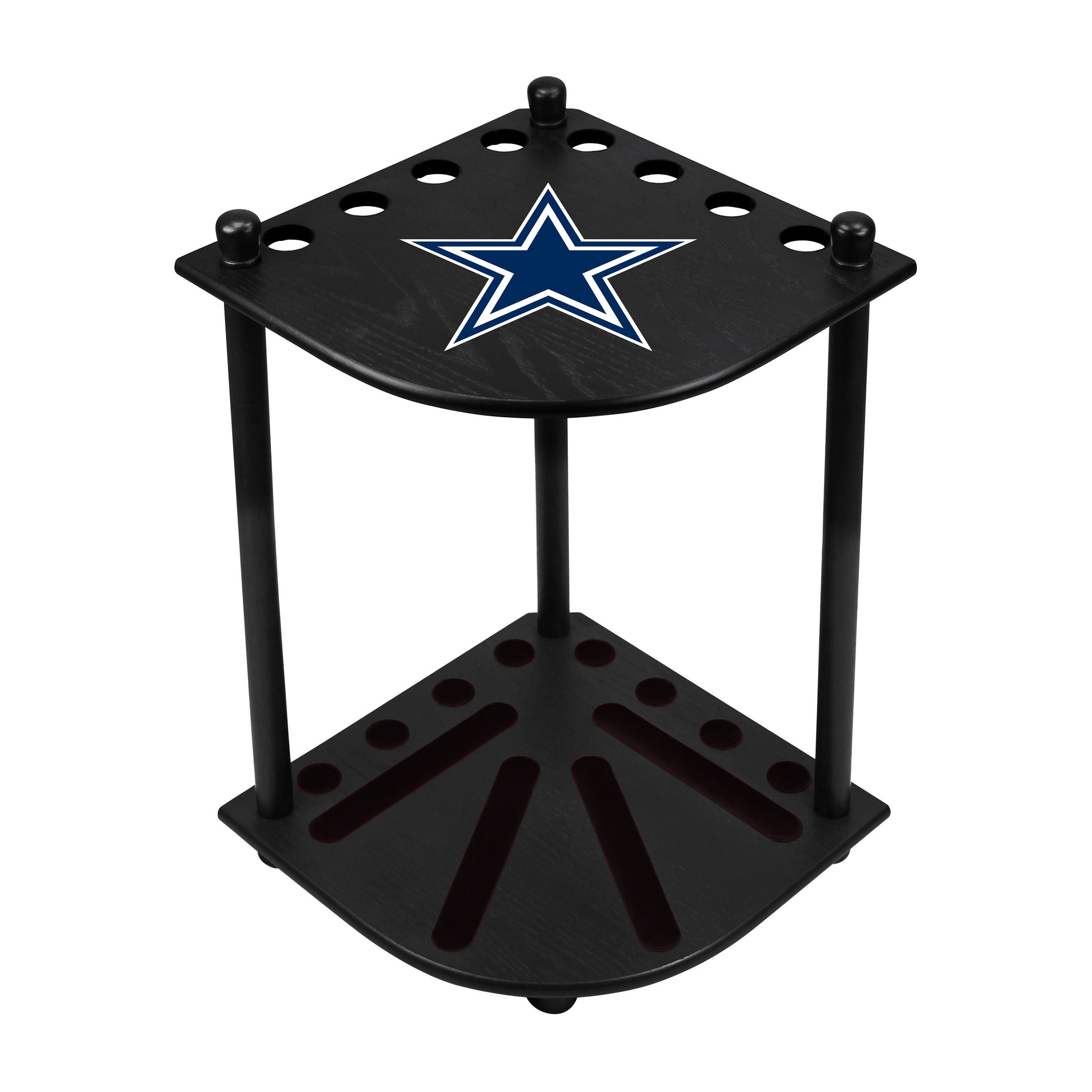 dallas cowboys solid wood corner cue rack
