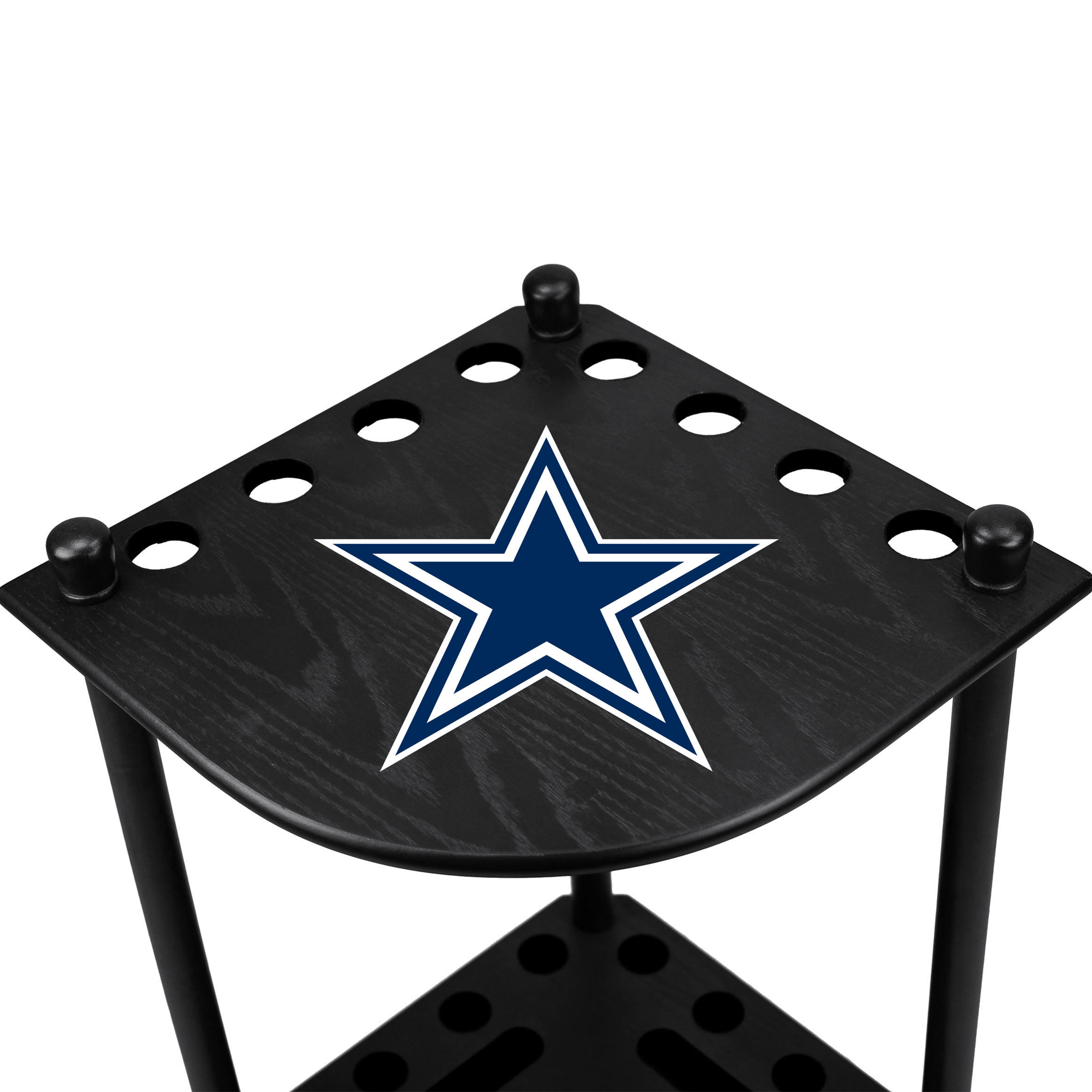 dallas cowboys solid wood corner cue rack