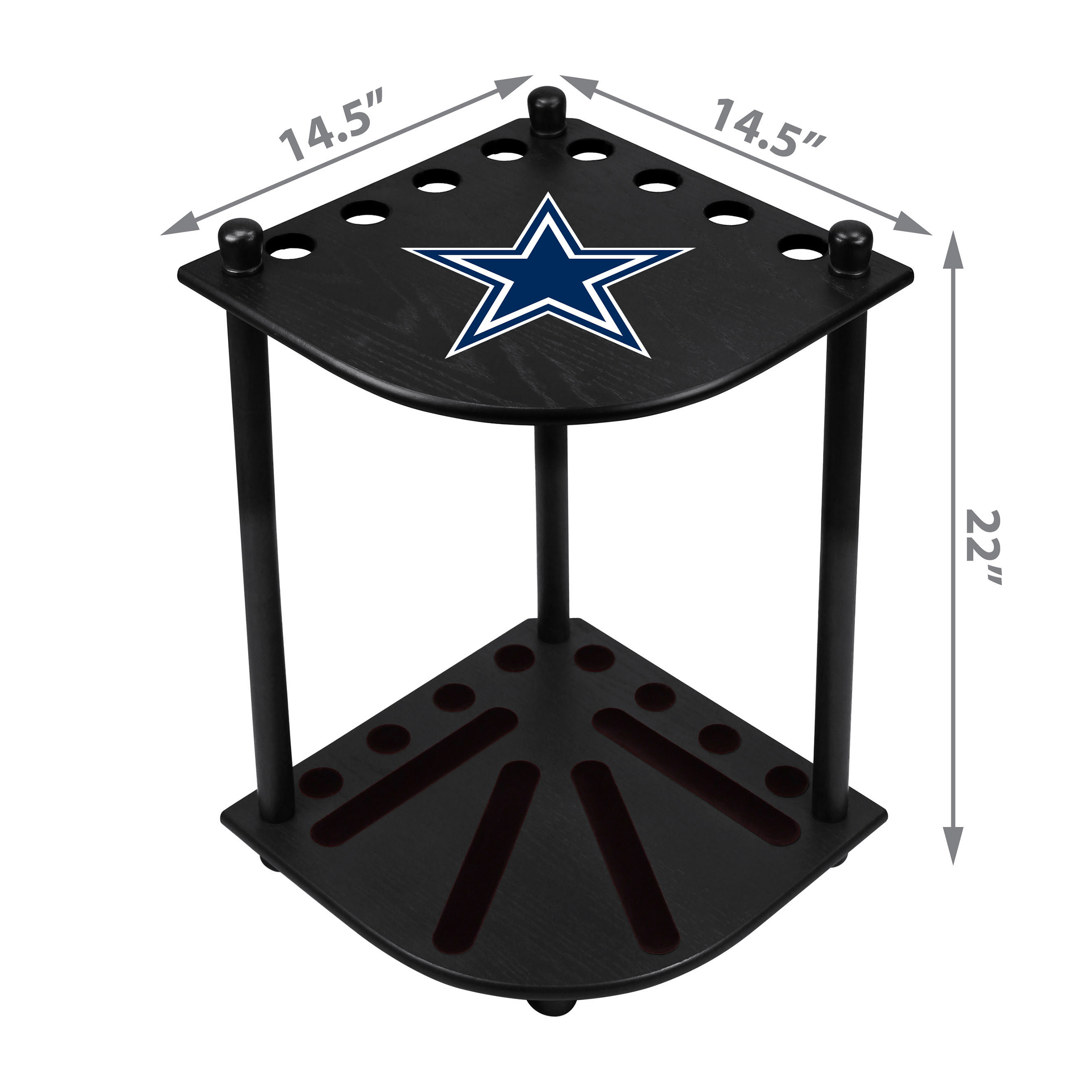 dallas cowboys solid wood corner cue rack