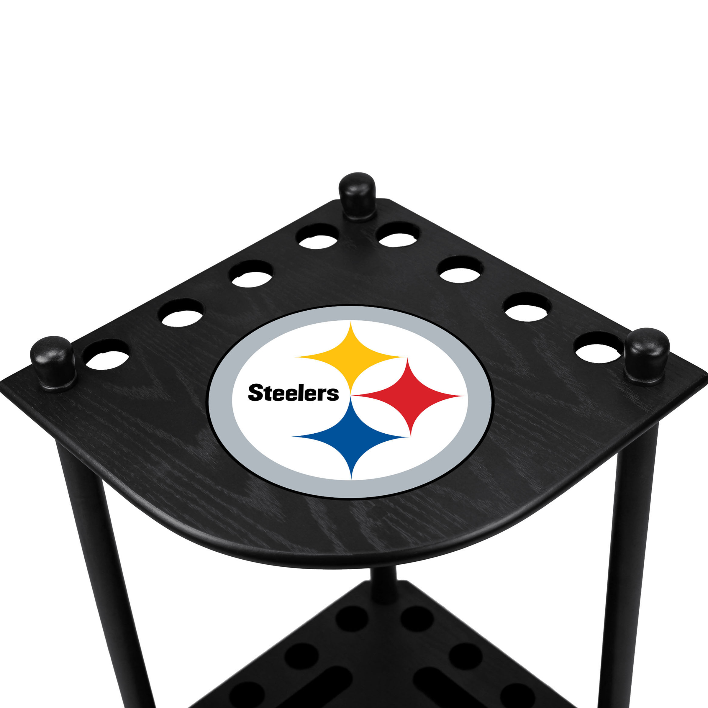 pittsburgh steelers solid wood corner cue rack