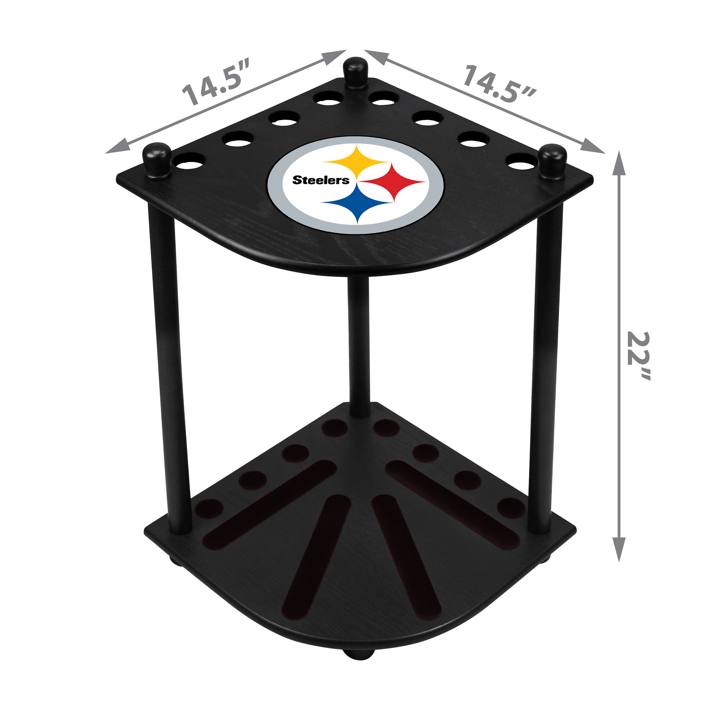 pittsburgh steelers solid wood corner cue rack