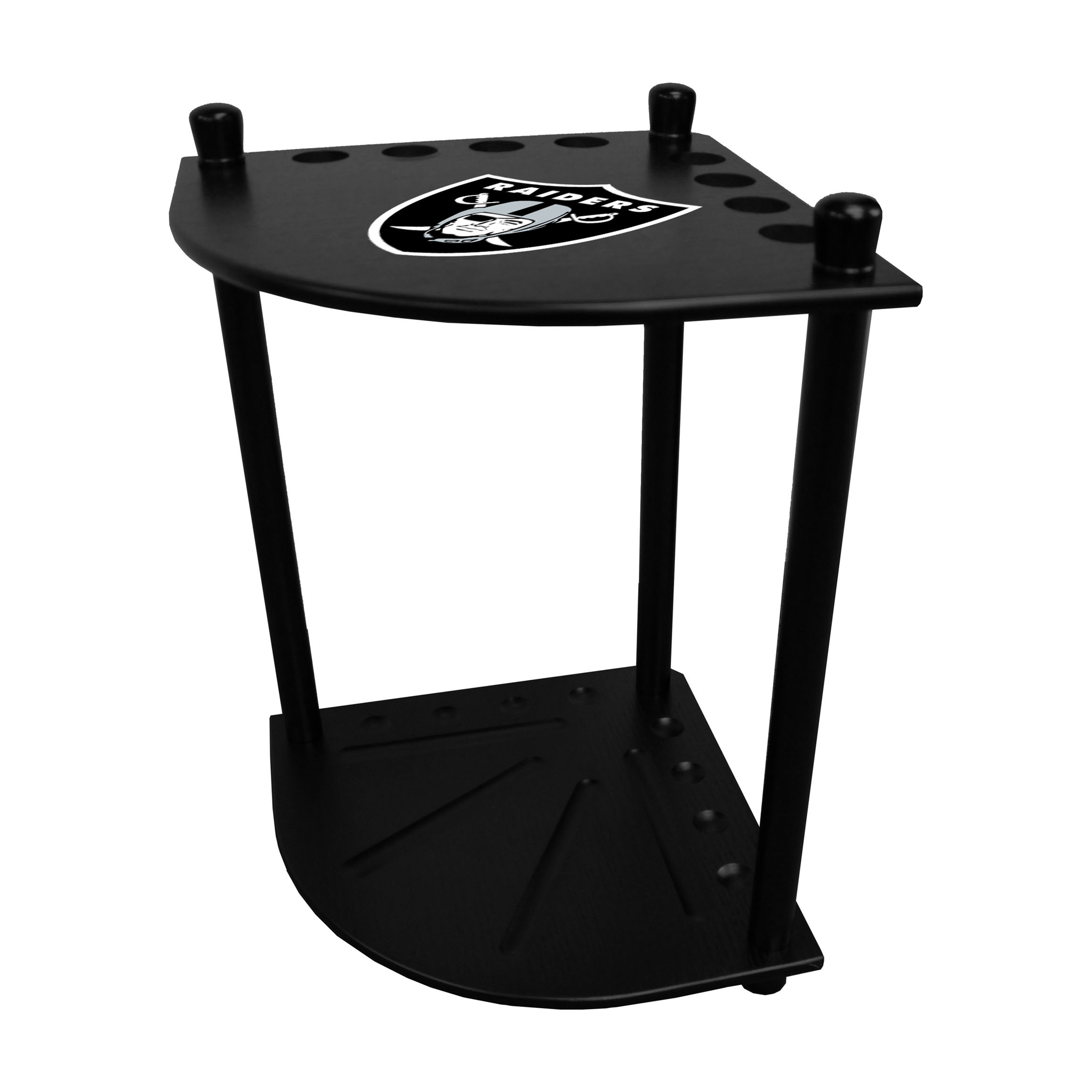 las vegas raiders solid wood corner cue rack