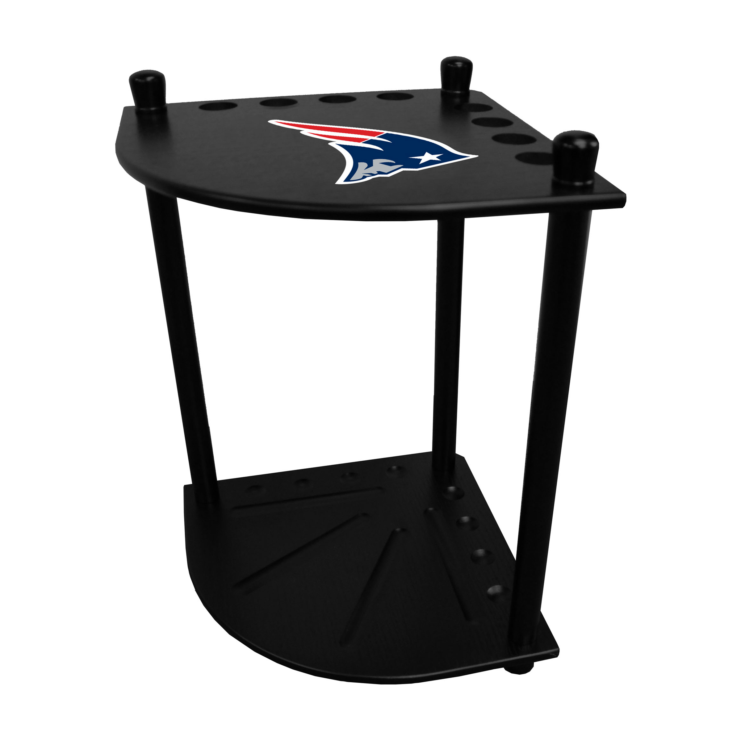 patriots solid wood corner cue rack