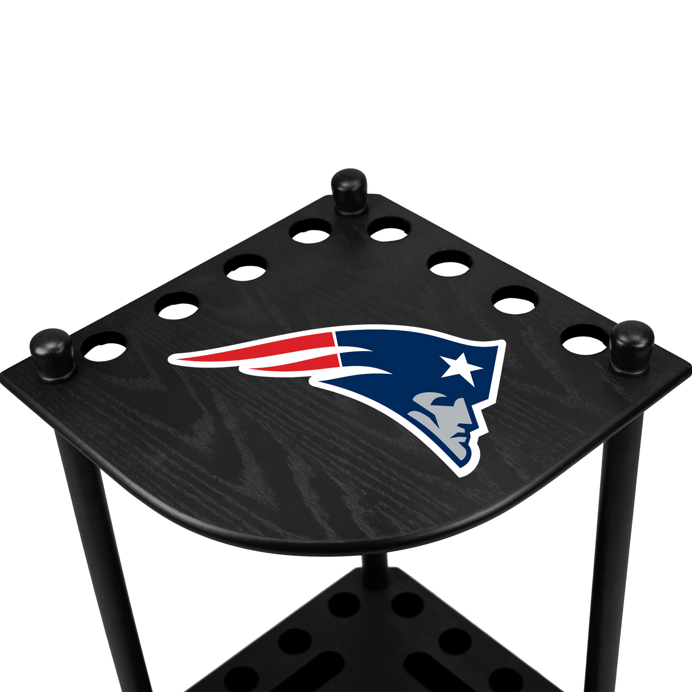 patriots solid wood corner cue rack