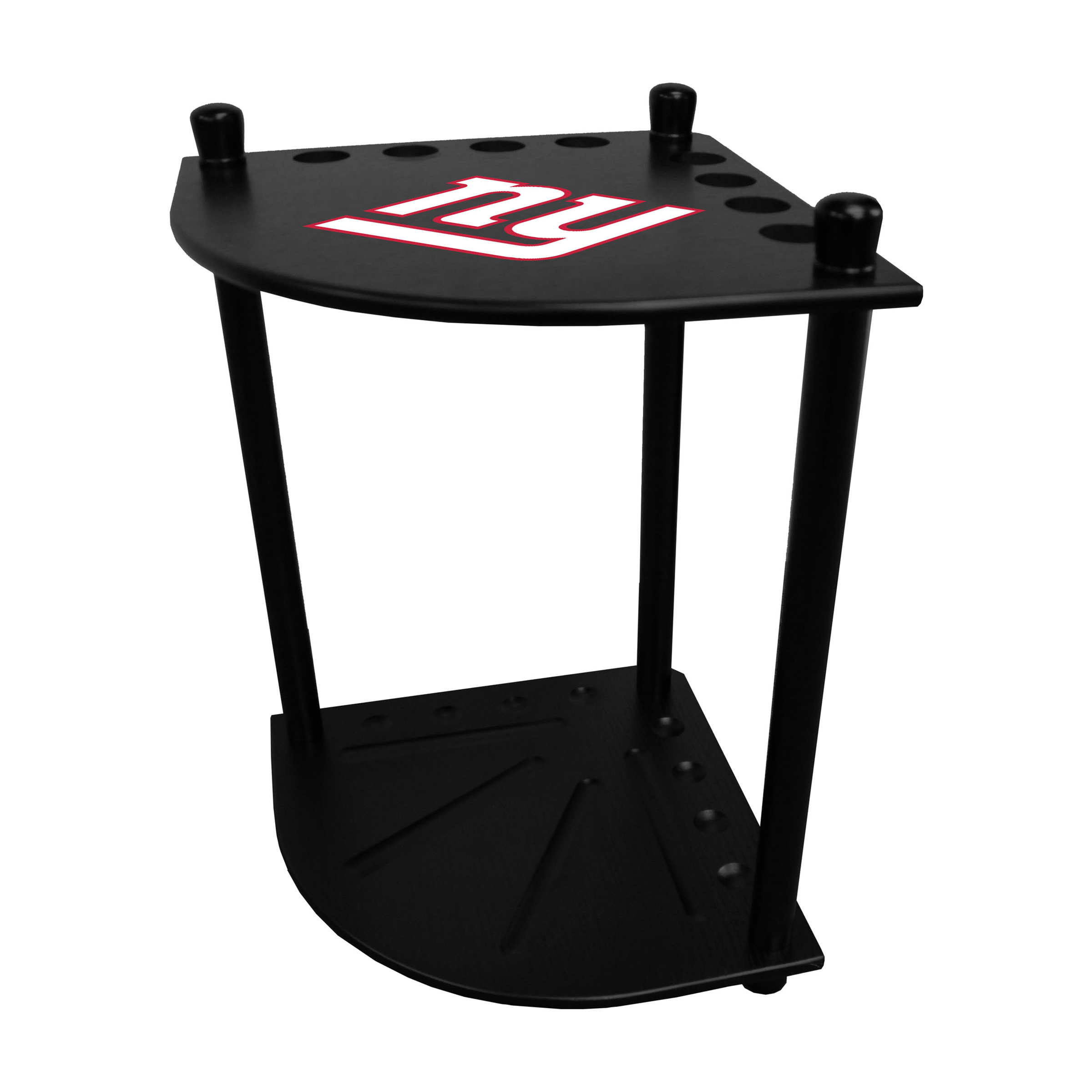 ny giants solid wood corner cue rack