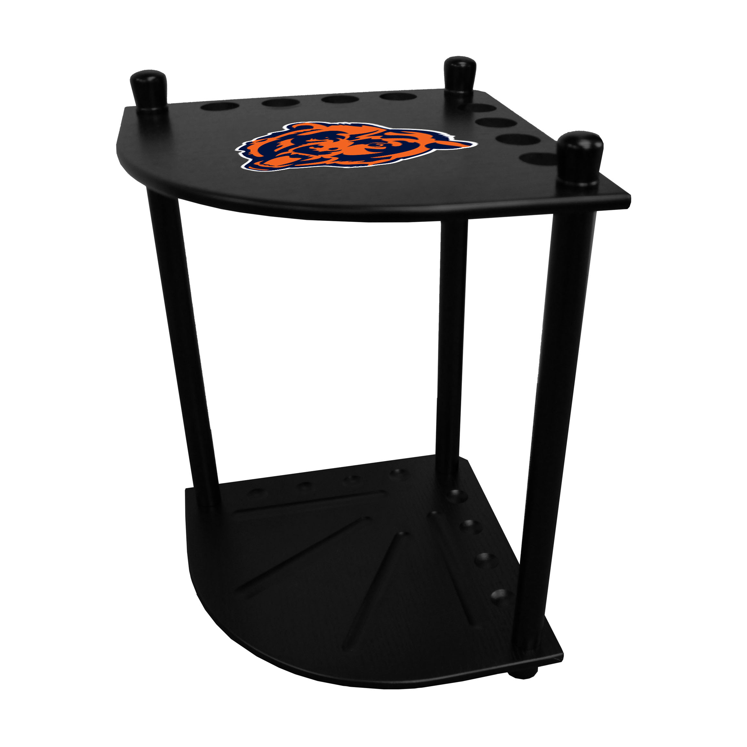 chicago bears solid wood corner cue rack