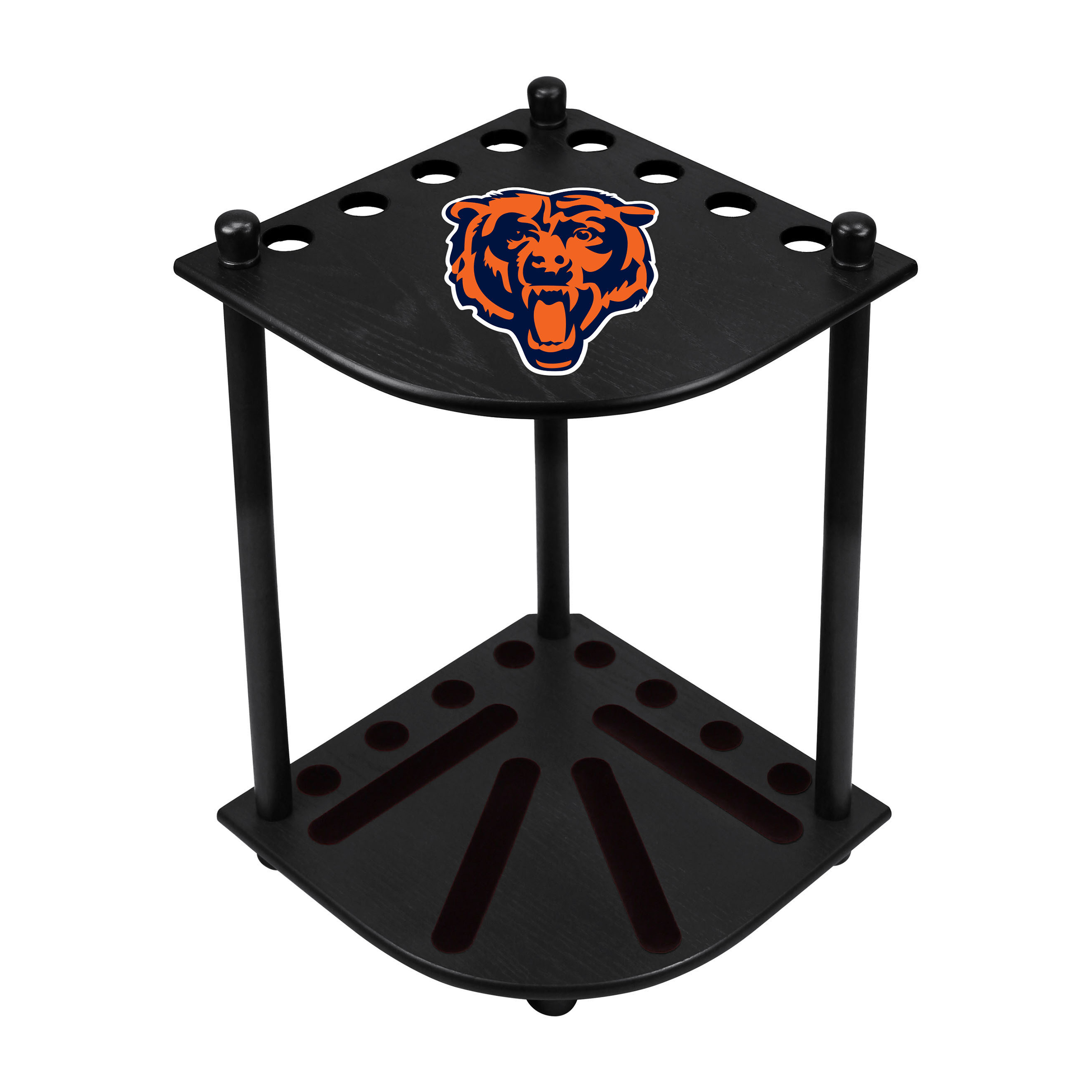 chicago bears solid wood corner cue rack