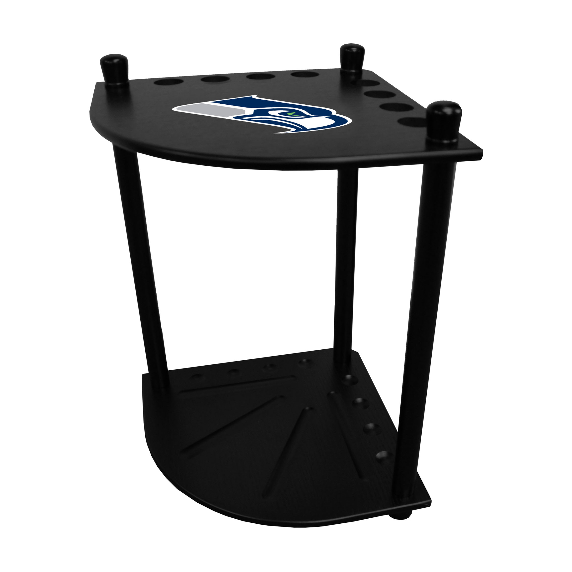 seattle seahawks solid wood corner cue rack