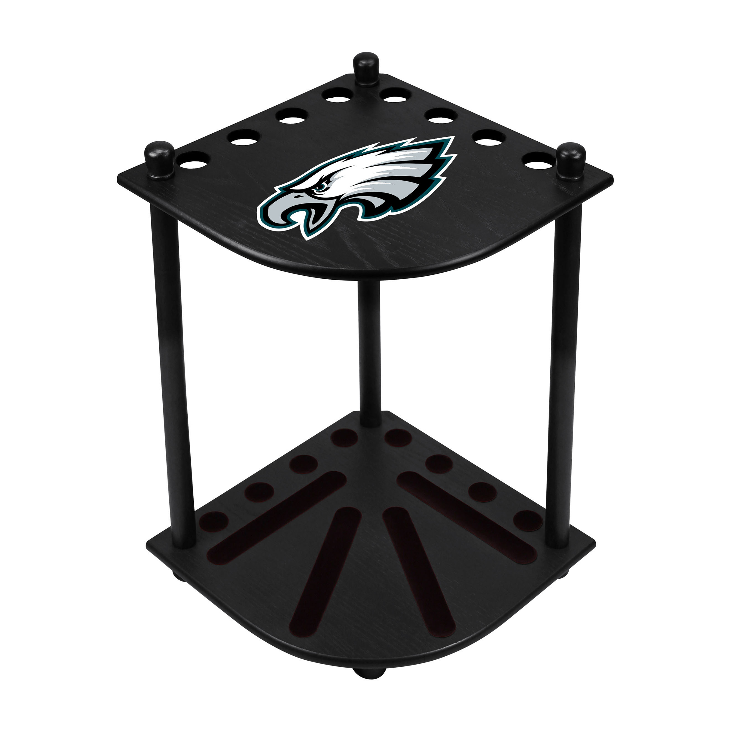 philadelphia eagles solid wood corner cue rack