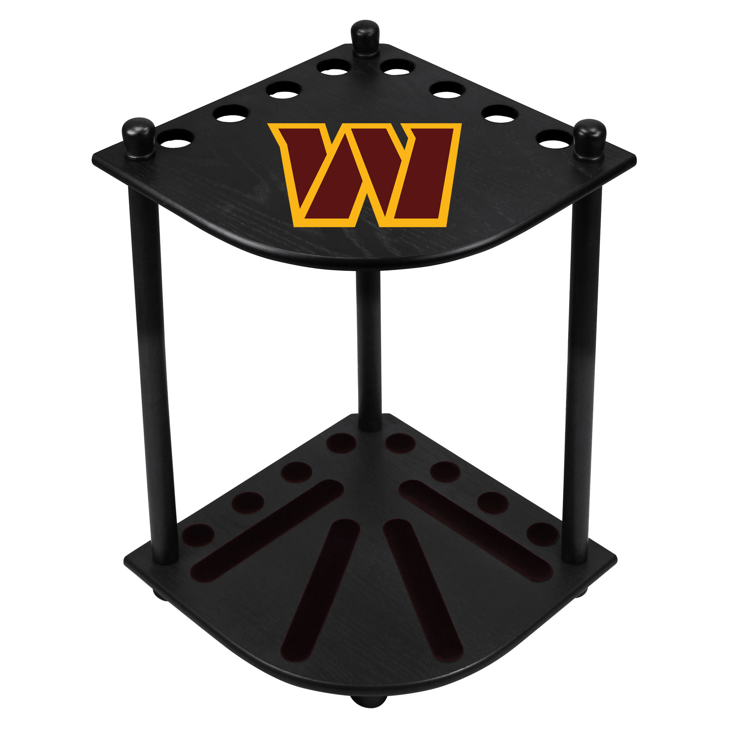 washington commanders solid wood corner cue rack