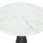 Marble Top Side Table with Steel Base in White and Black 11 Marble Top Side Table with Steel Base in White and Black