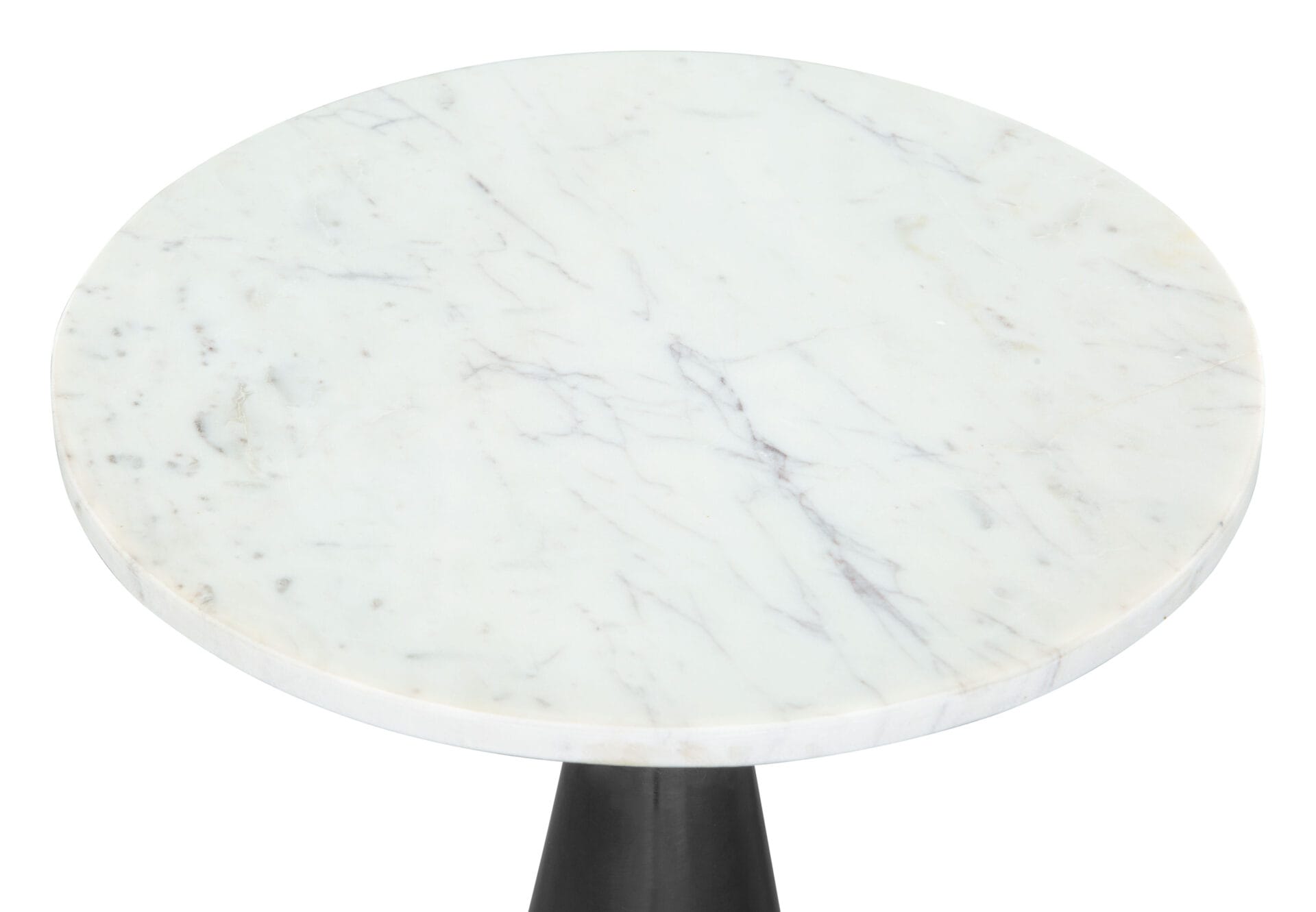 Marble Top Side Table with Steel Base in White and Black 4 Marble Top Side Table with Steel Base in White and Black - Image 4
