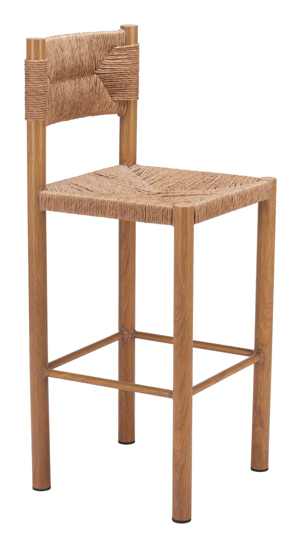Outdoor Faux Wood Aluminum Barstools Weather Resistant (Set of 2) 3 Outdoor Faux Wood Aluminum Barstools Weather Resistant (Set of 2) - Image 3