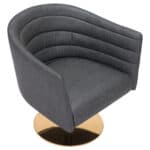 Gray Tufted Swivel Accent Chair with Faux Leather Upholstery 16 Gray Tufted Swivel Accent Chair with Faux Leather Upholstery