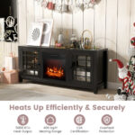58 Inch Fireplace TV Stand with Storage and Adjustable Shelves 33 58 Inch Fireplace TV Stand with Storage and Adjustable Shelves