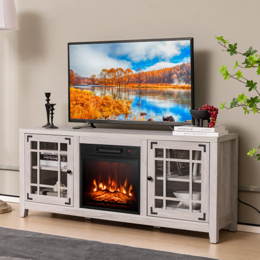 58 Inch Fireplace TV Stand with Storage and Adjustable Shelves 15 58 Inch Fireplace TV Stand with Storage and Adjustable Shelves - Image 15