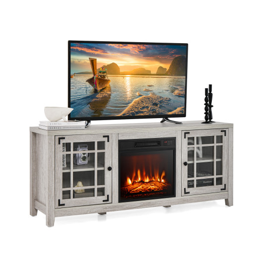 58 Inch Fireplace TV Stand with Storage and Adjustable Shelves 16 58 Inch Fireplace TV Stand with Storage and Adjustable Shelves - Image 16