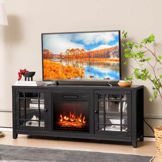 58 Inch Fireplace TV Stand with Storage and Adjustable Shelves 8 58 Inch Fireplace TV Stand with Storage and Adjustable Shelves - Image 8