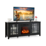 58 Inch Fireplace TV Stand with Storage and Adjustable Shelves 30 58 Inch Fireplace TV Stand with Storage and Adjustable Shelves