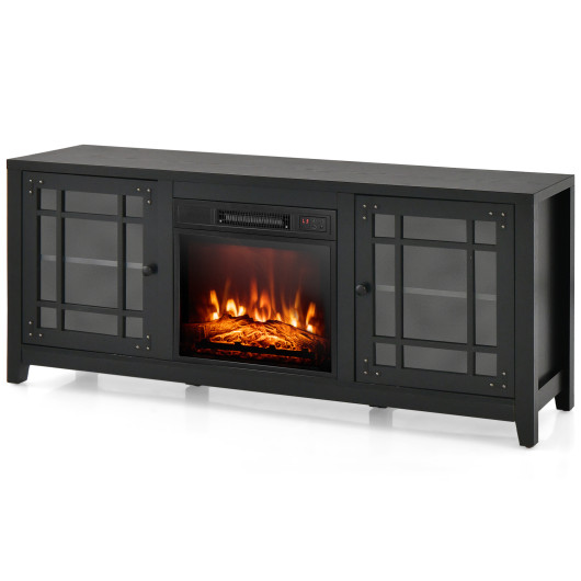 58 Inch Fireplace TV Stand with Storage and Adjustable Shelves 10 58 Inch Fireplace TV Stand with Storage and Adjustable Shelves - Image 10