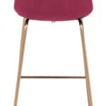 Glam Gold Barstool with Red Velvet Seat and Footrest