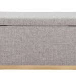Gray Upholstered Storage Bench with Steel Legs and Hidden Compartment 11 Gray Upholstered Storage Bench with Steel Legs and Hidden Compartment