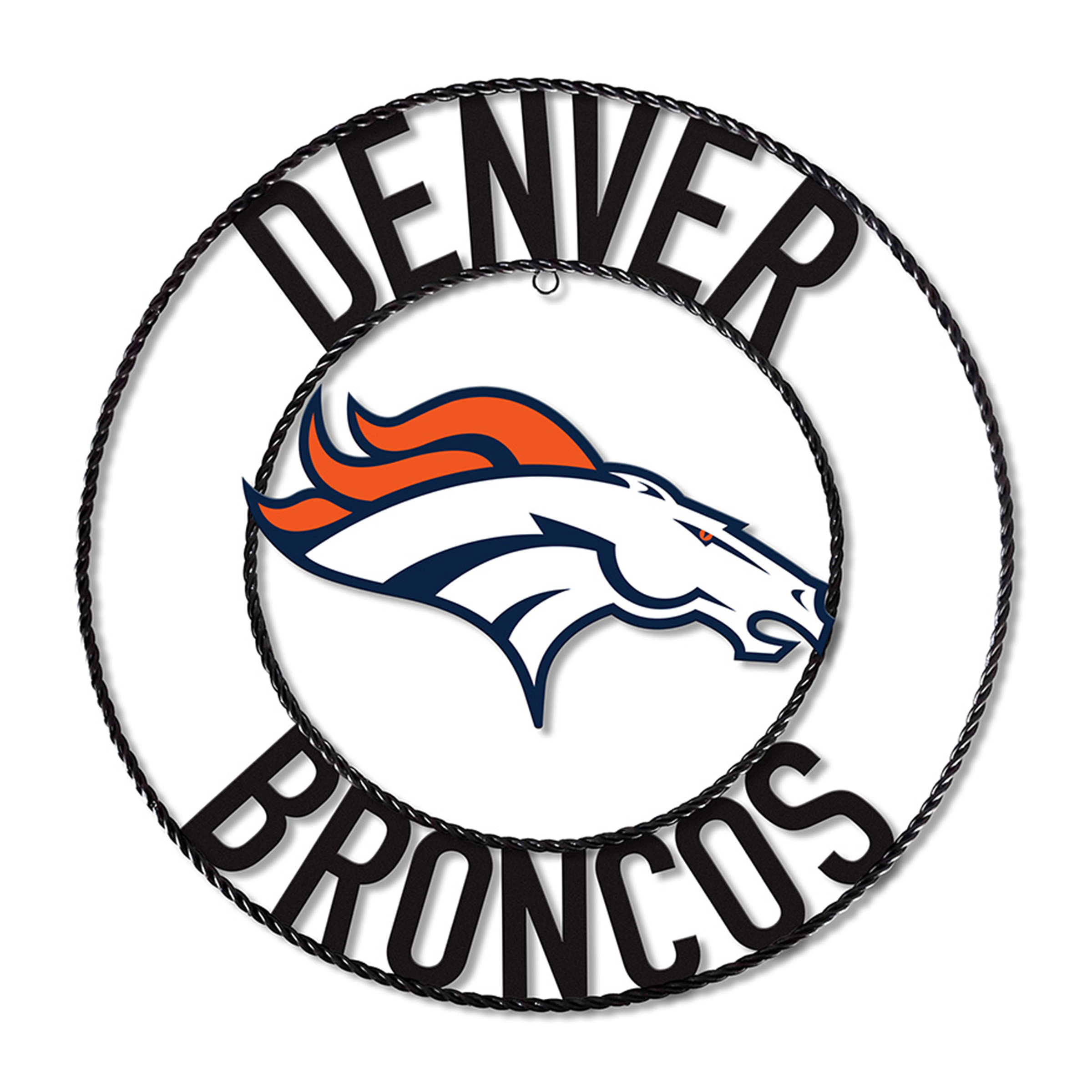 denver broncos 24 inch wrought iron wall art