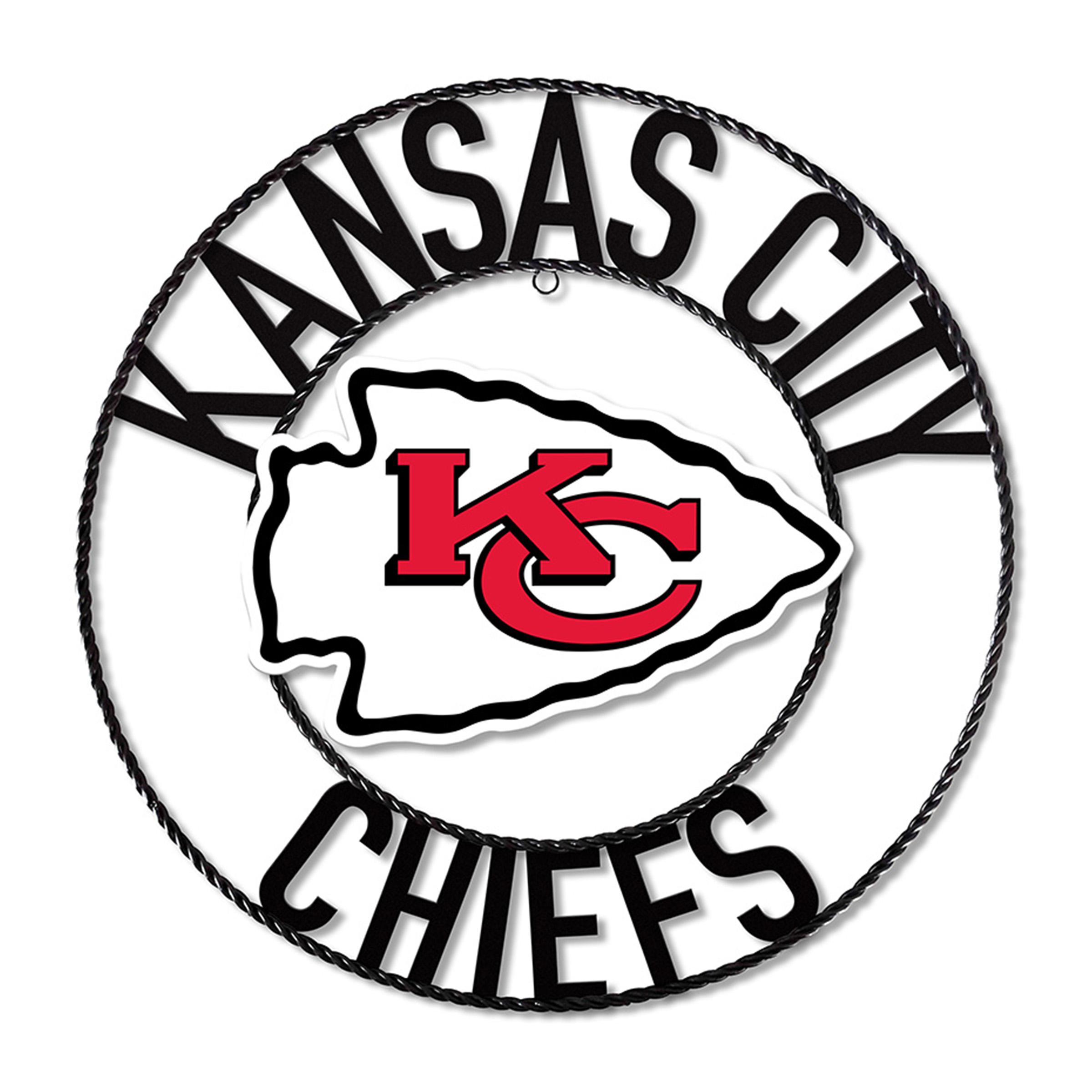 chiefs 24 inch wrought iron wall art