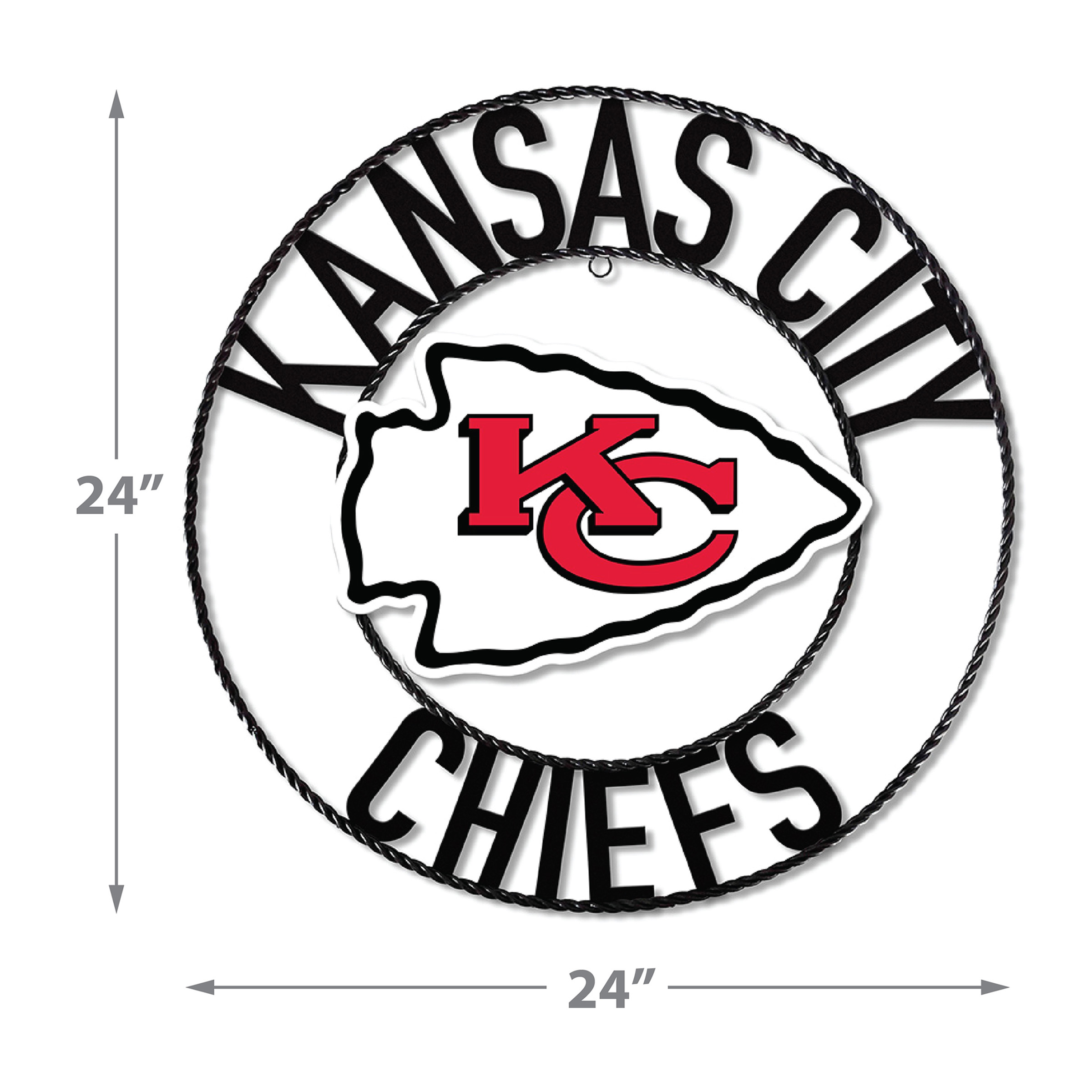 chiefs 24 inch wrought iron wall art