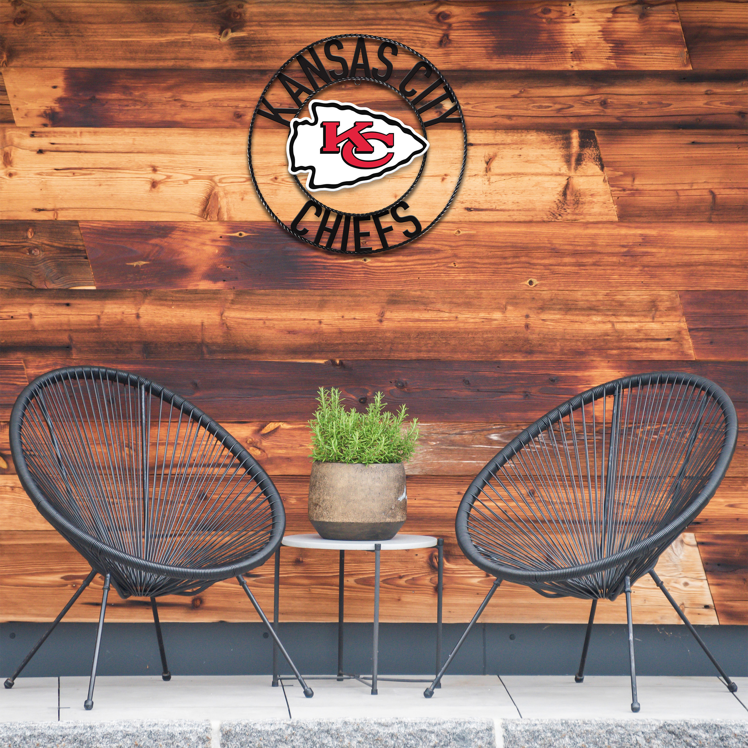 chiefs 24 inch wrought iron wall art