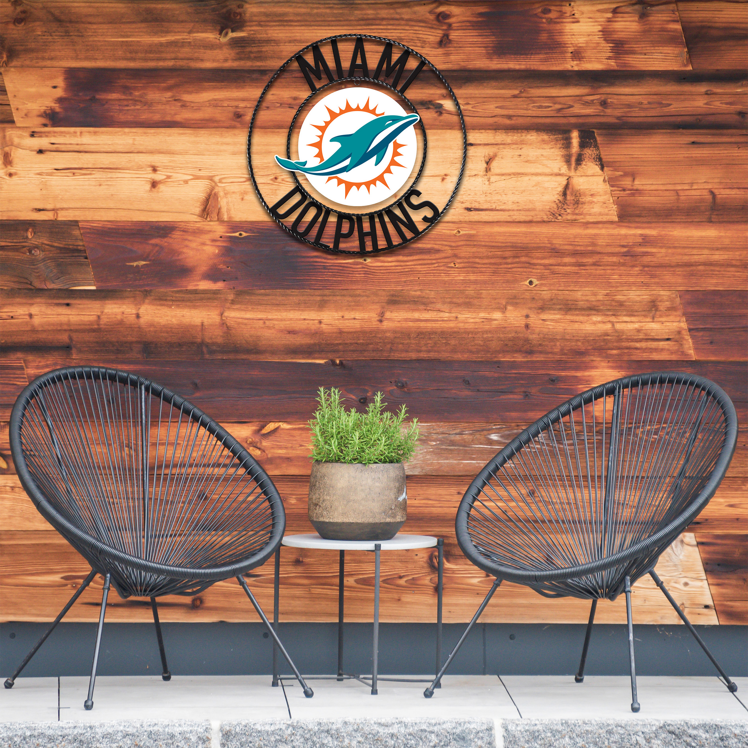 miami dolphins 24 inch wrought iron wall art