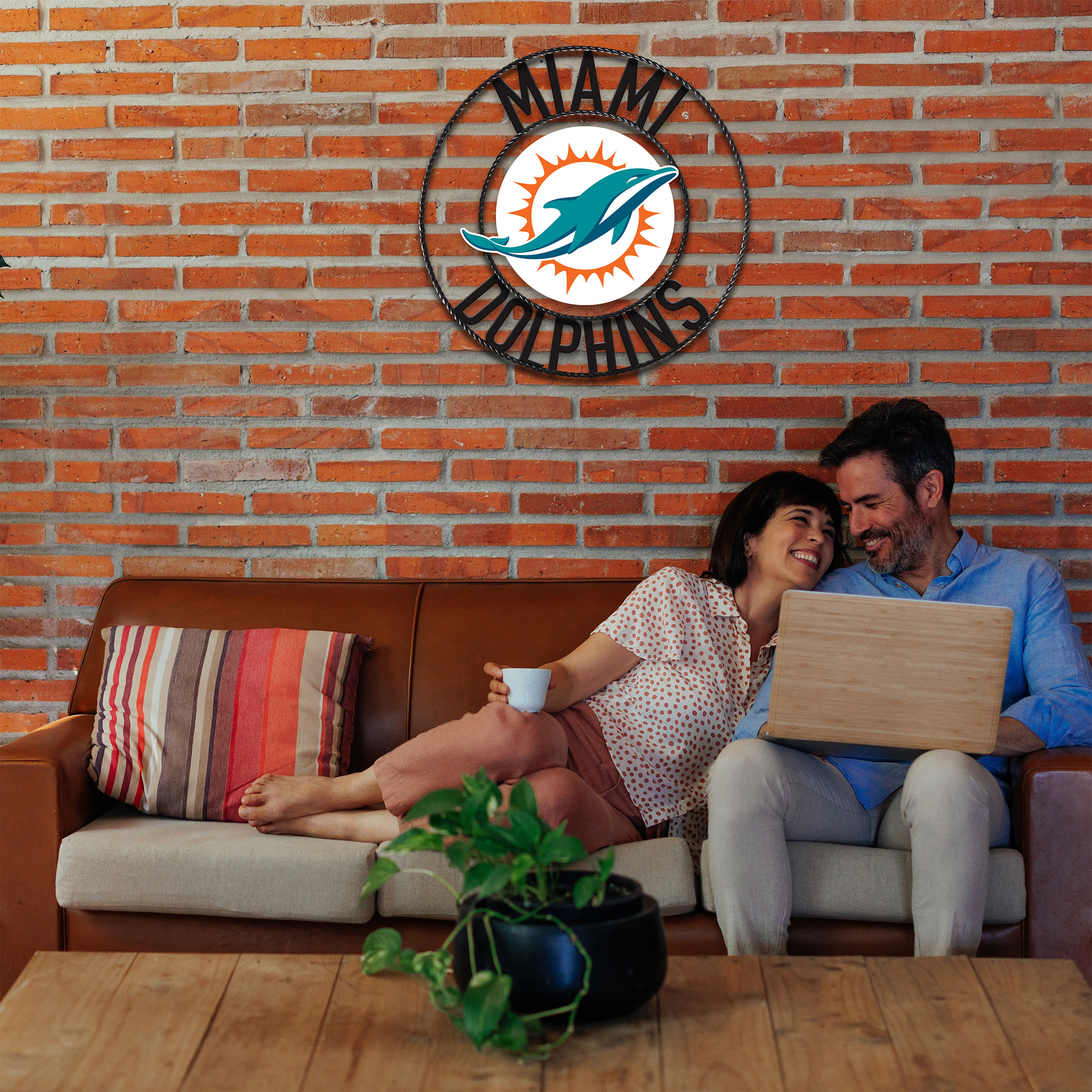 miami dolphins 24 inch wrought iron wall art