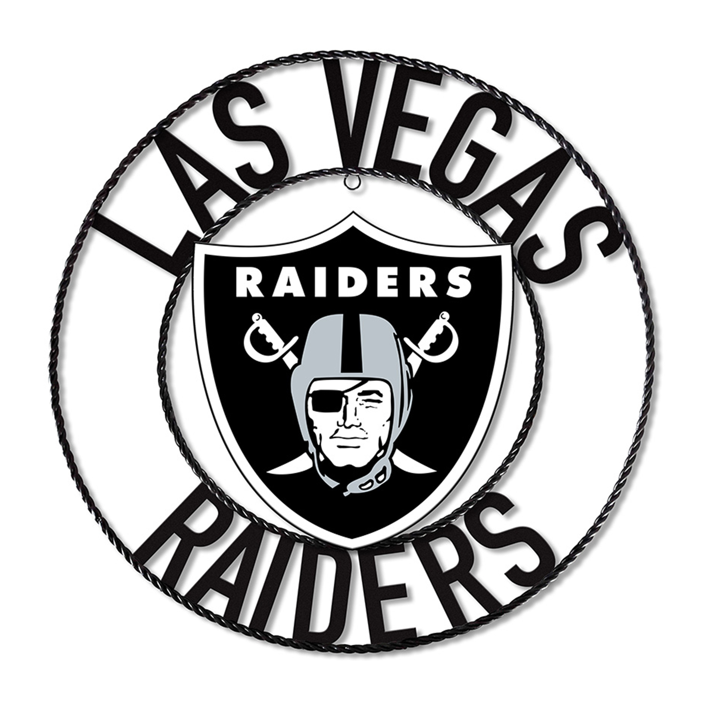 las vegas raiders wrought iron 24 inch wall art
