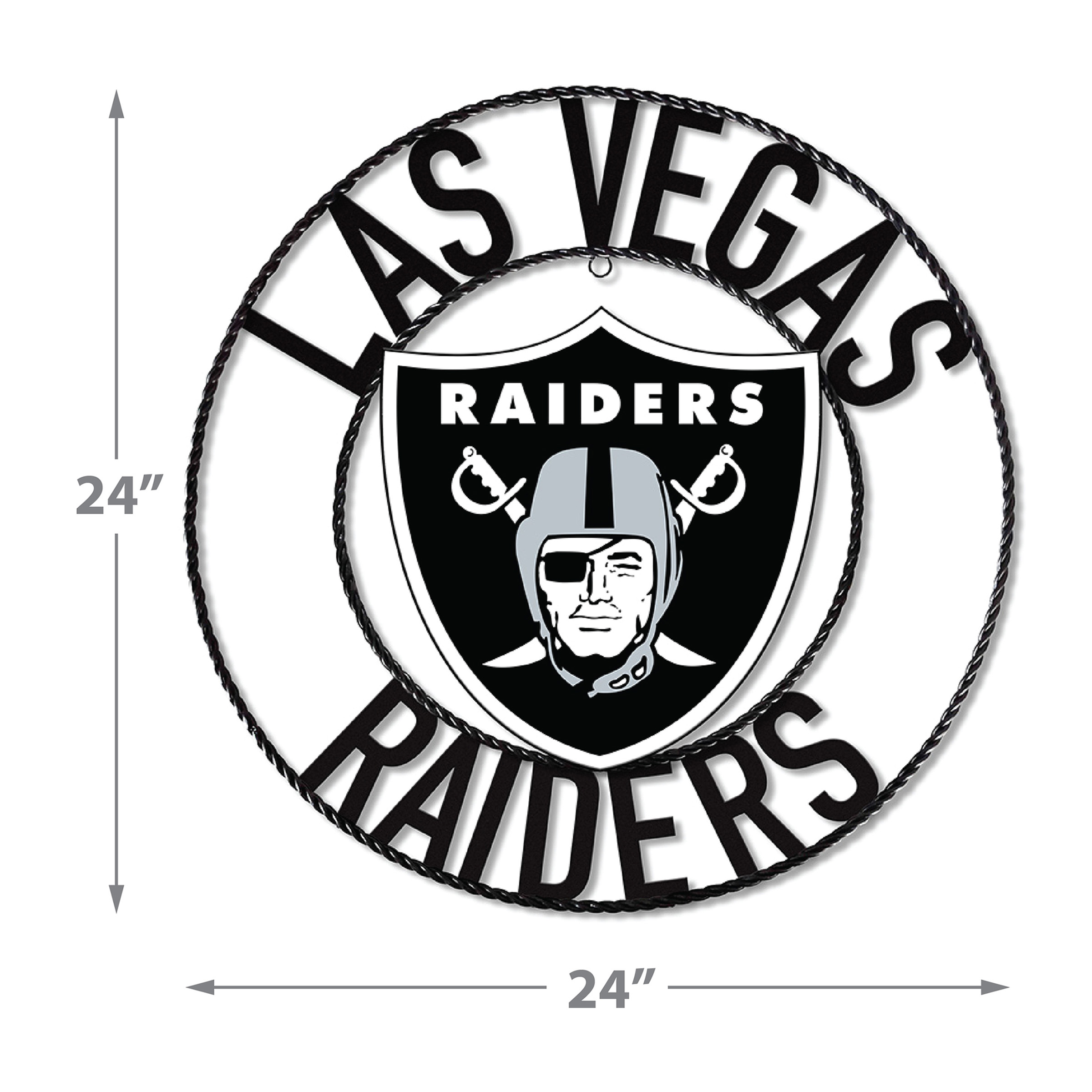 las vegas raiders wrought iron 24 inch wall art