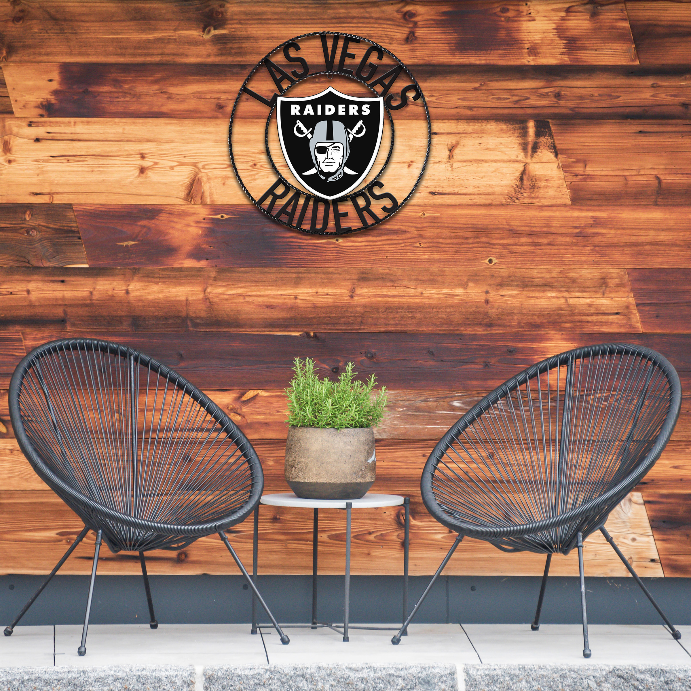 las vegas raiders wrought iron 24 inch wall art