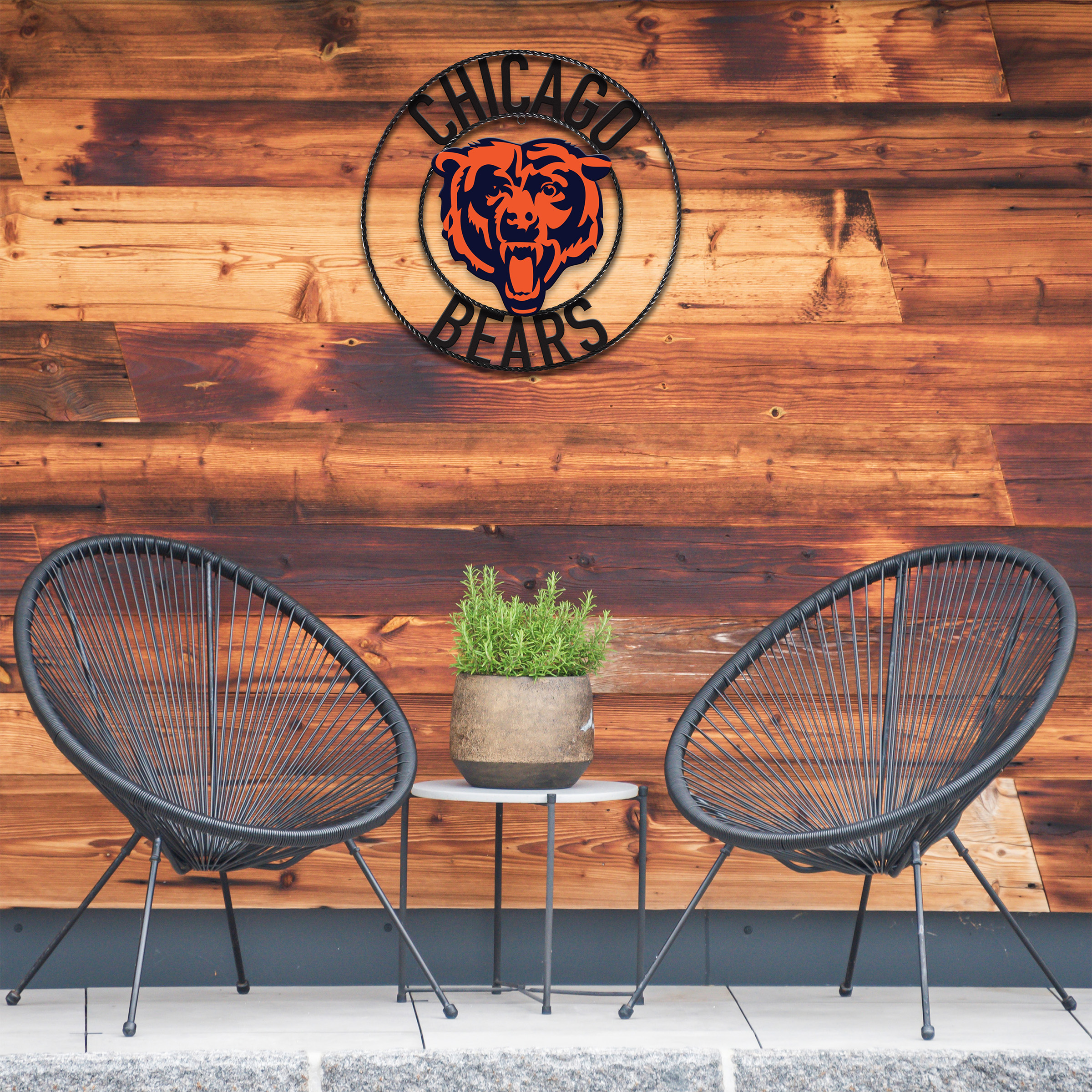chicago bears 24 inch wrought iron wall art decor