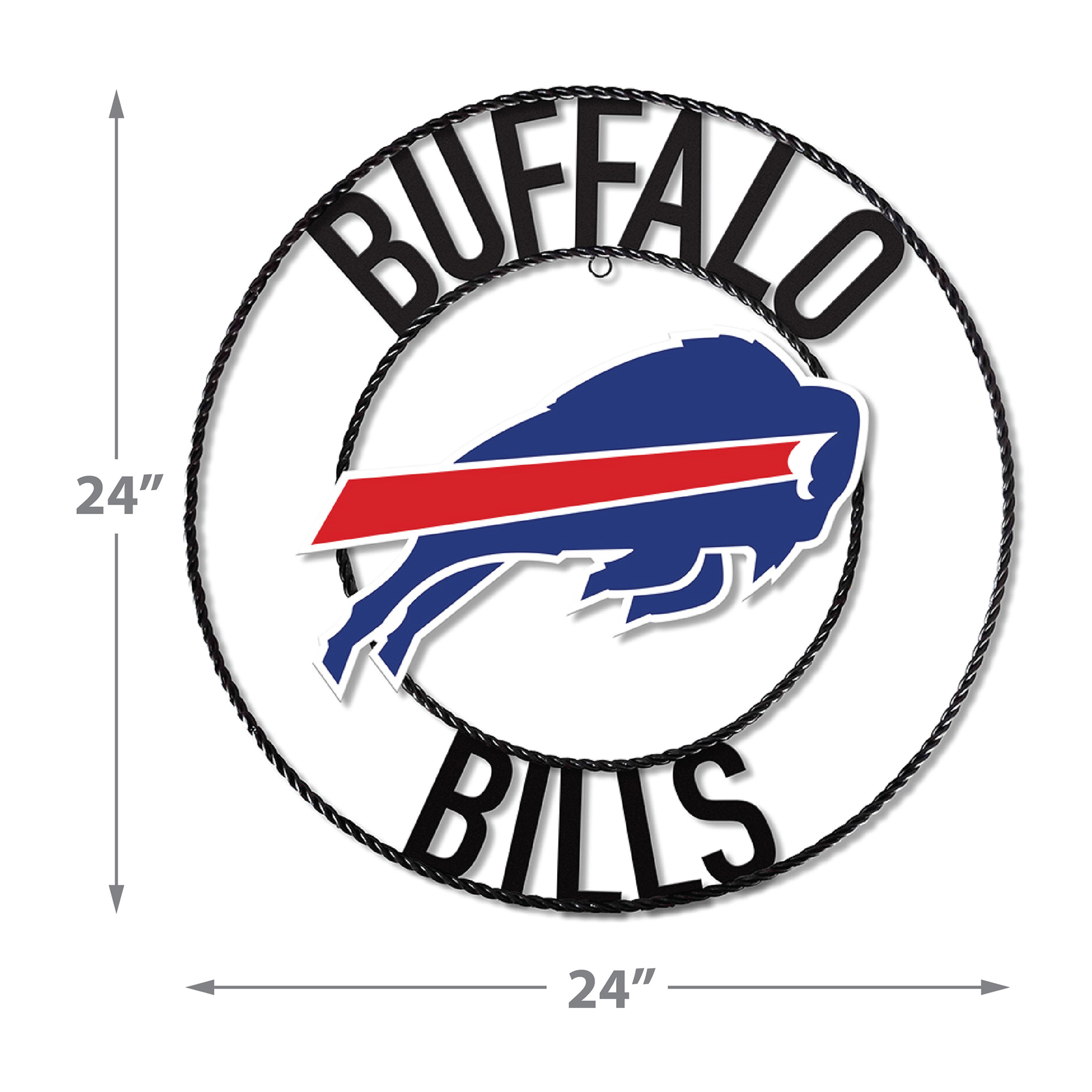 buffalo bills 24 inch wrought iron wall art