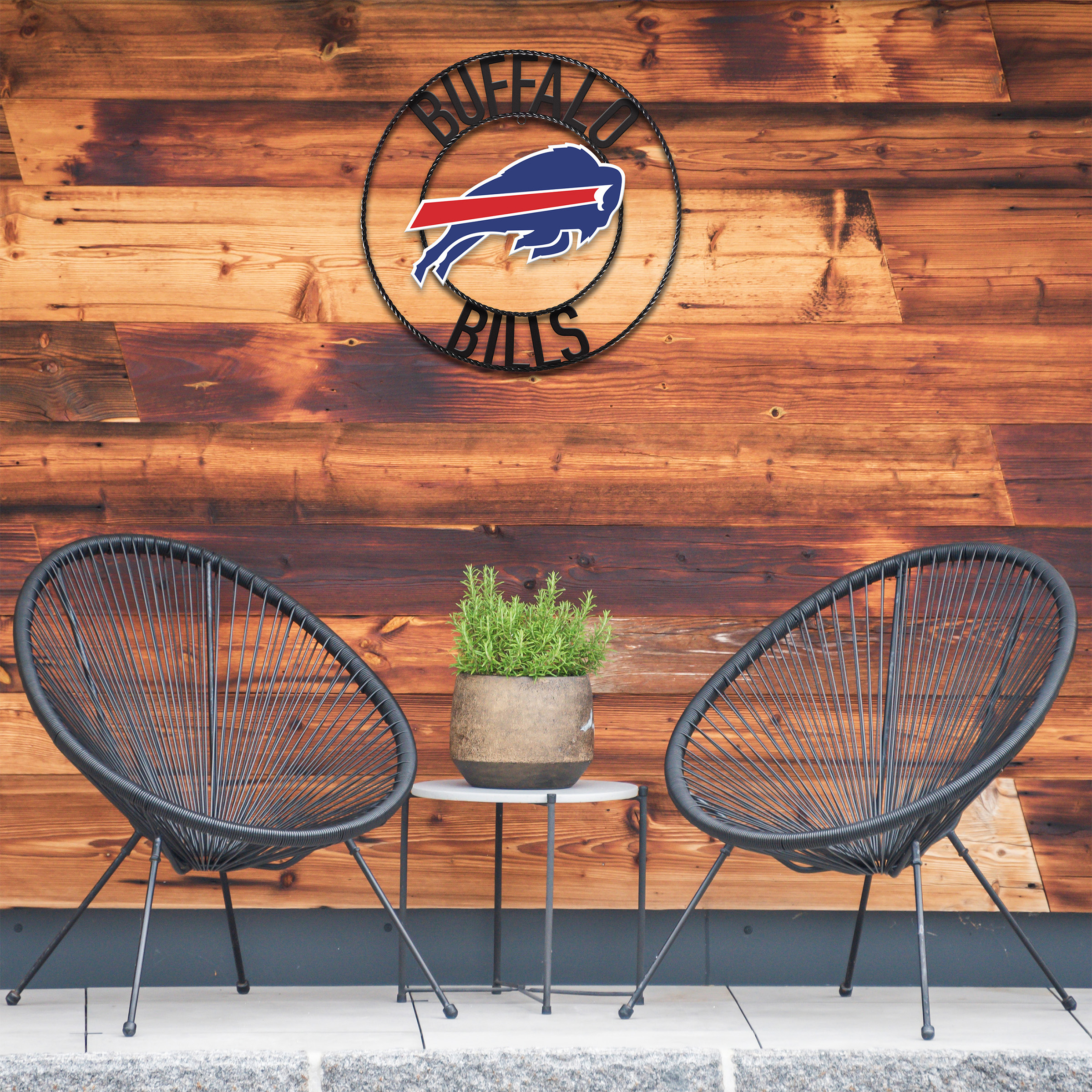 buffalo bills 24 inch wrought iron wall art