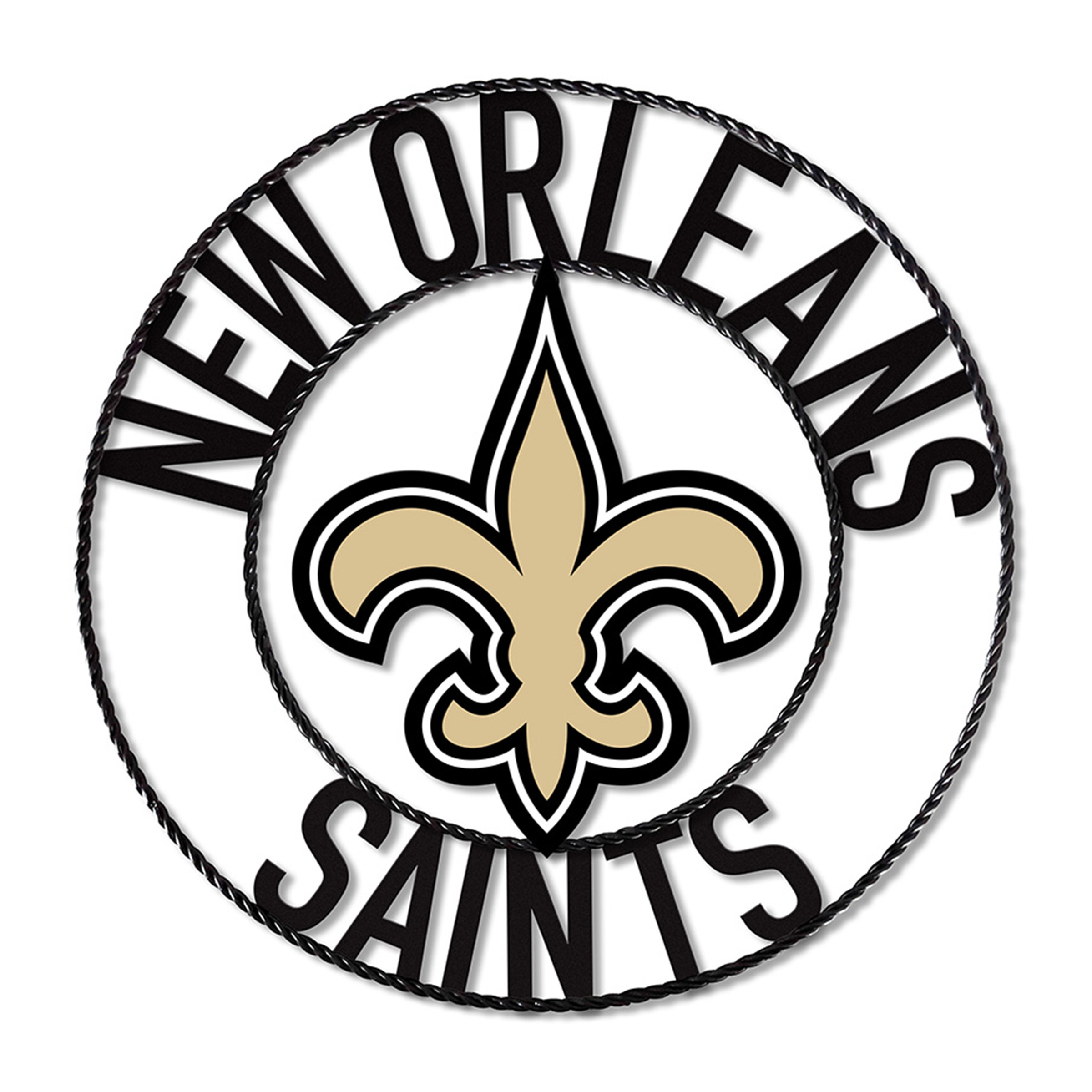new orleans saints 24 inch wrought iron wall art