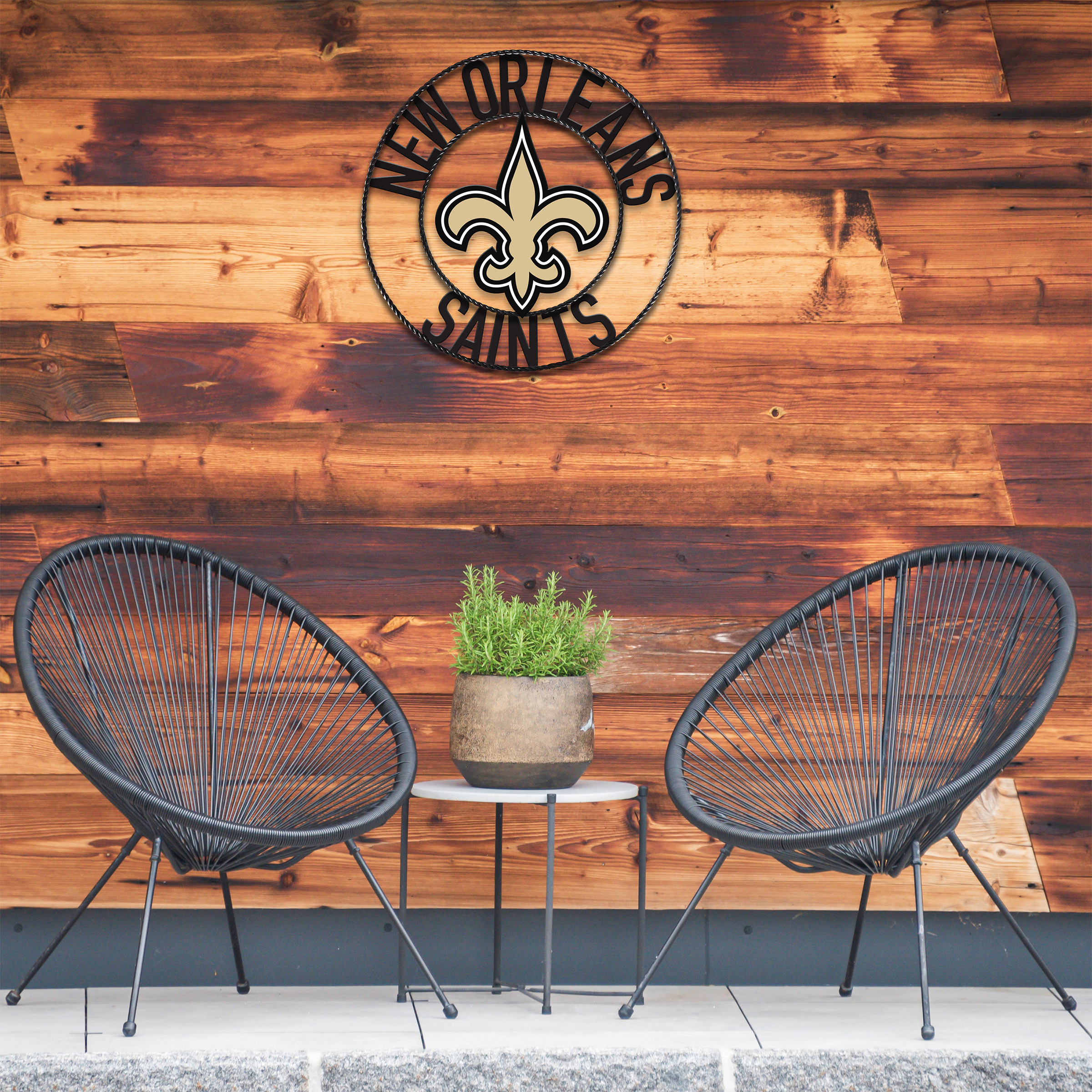 new orleans saints 24 inch wrought iron wall art
