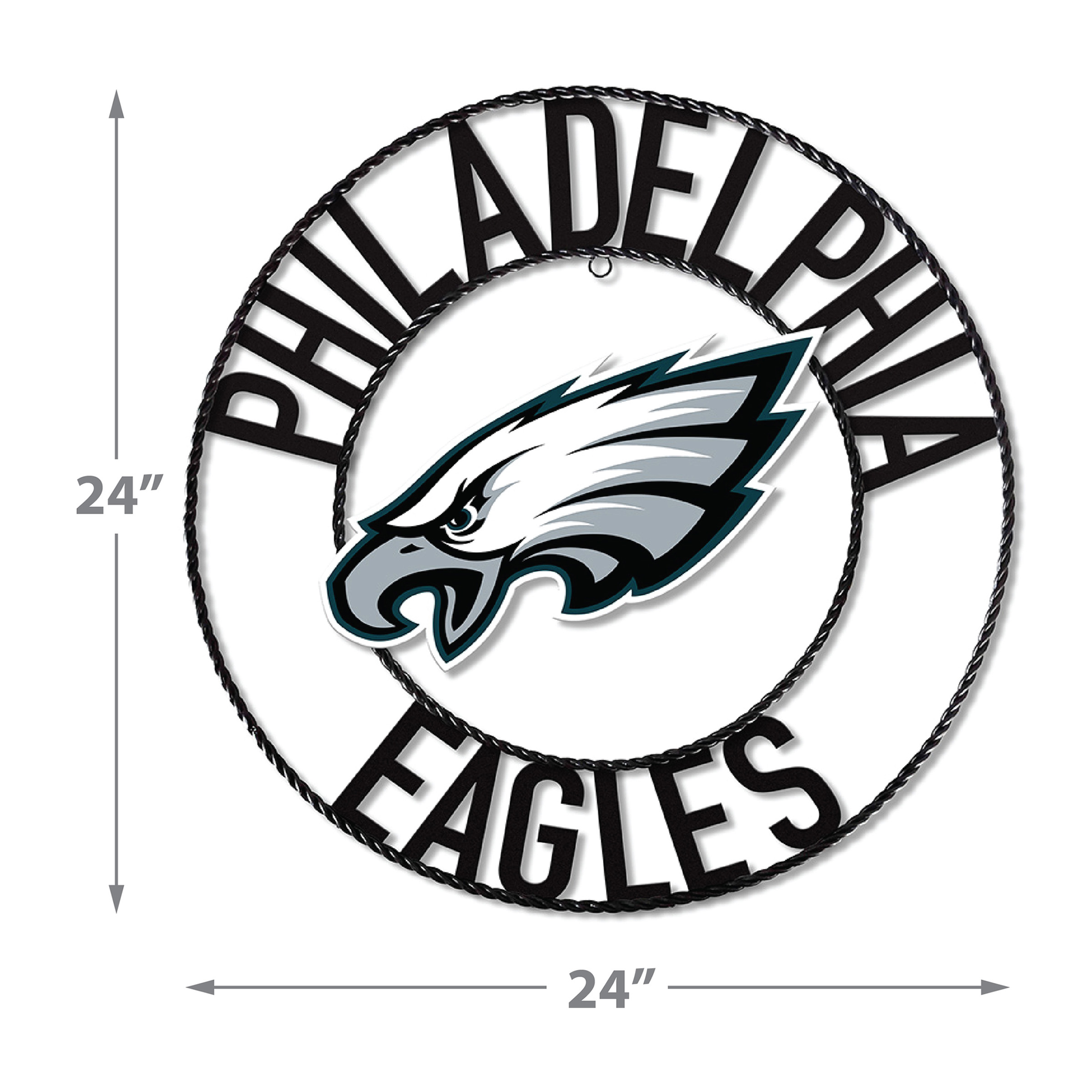 philadelphia eagles wrought iron 24 inch wall art