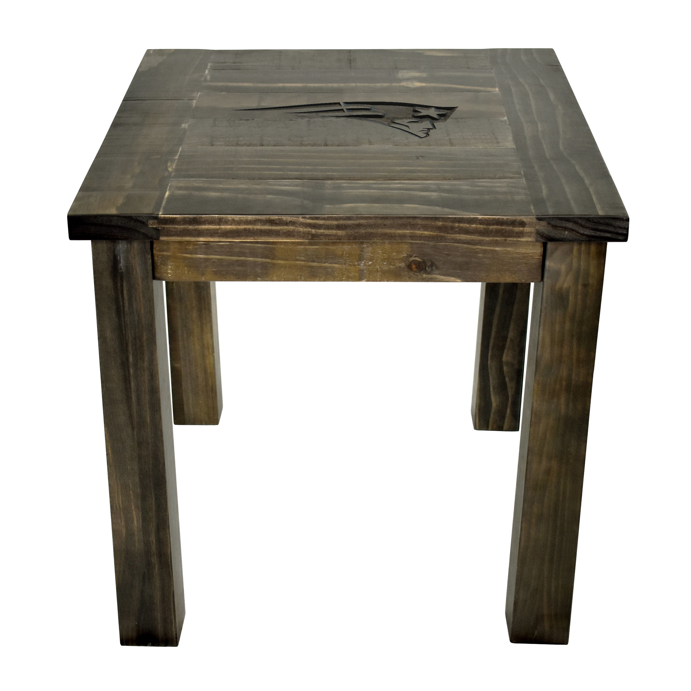 new england patriots reclaimed pine side table nfl licensed