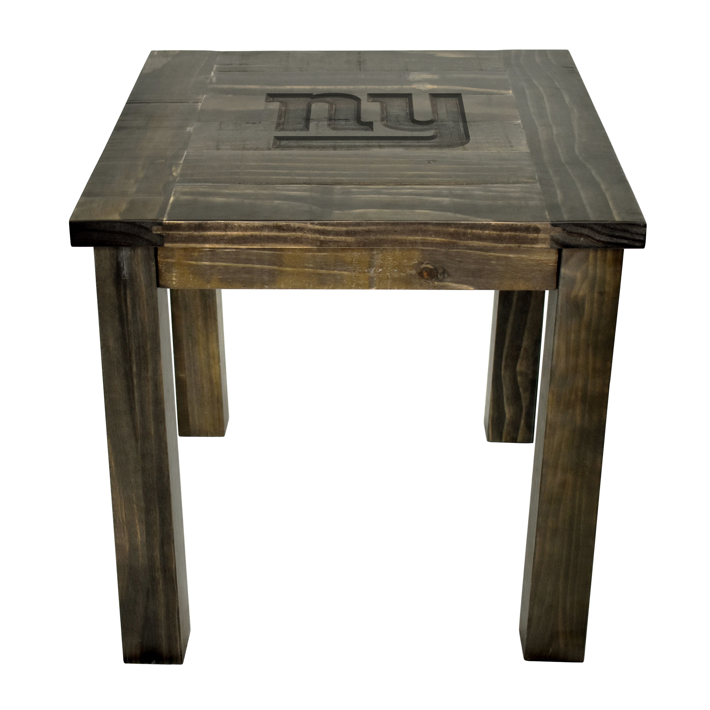 ny giants reclaimed pine wood side table team logo nfl